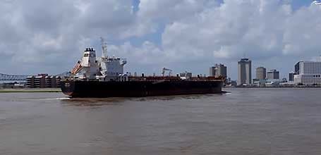 Oil tanker at port